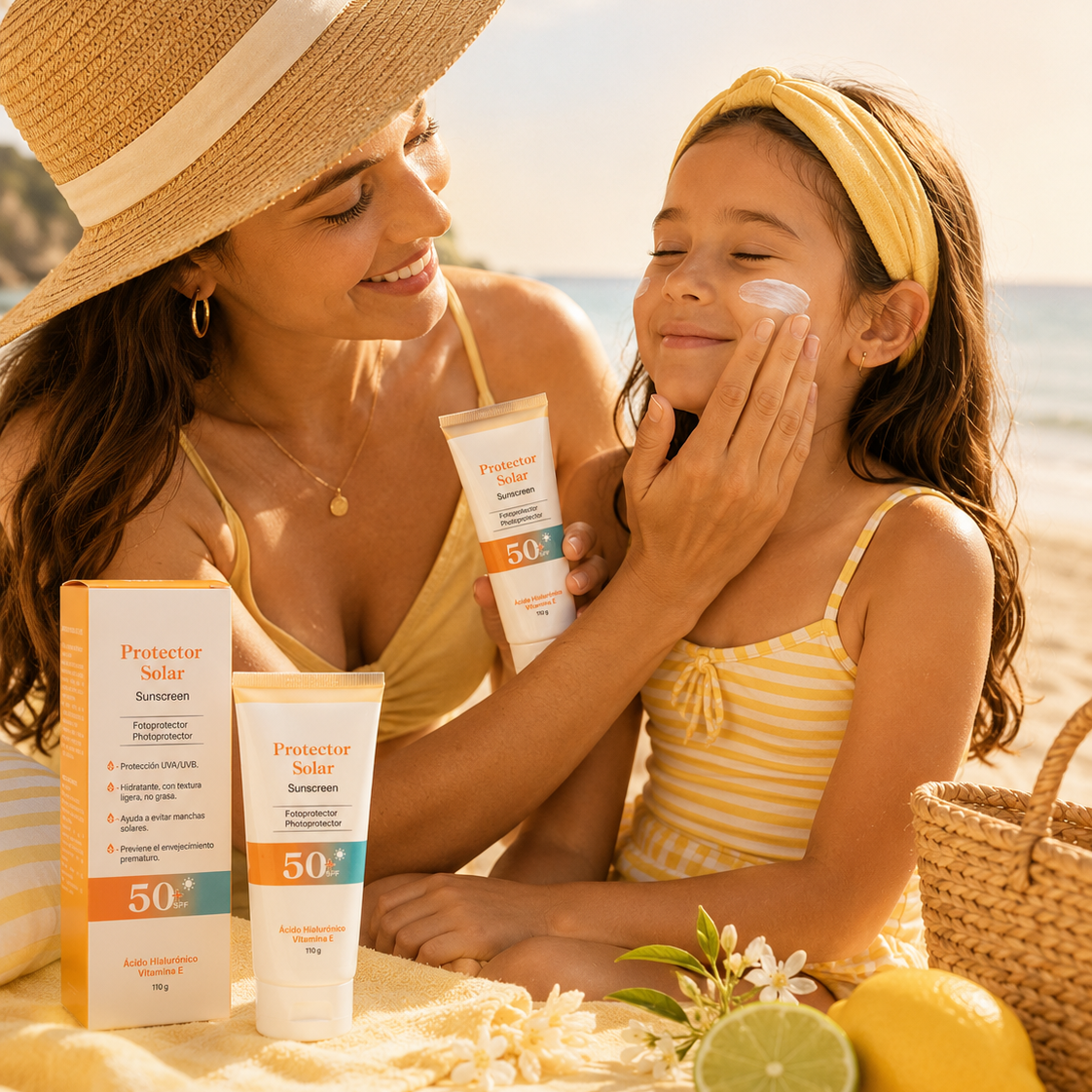 Protector Solar SPF 50 facial y Corporal con Vitamina E | Pack x2